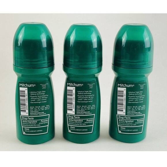 Mitchum Roll-On Antiperspirant and Deodorant for Men, Unscented, 3.4 (Pack of 3) - Picture 4 of 9